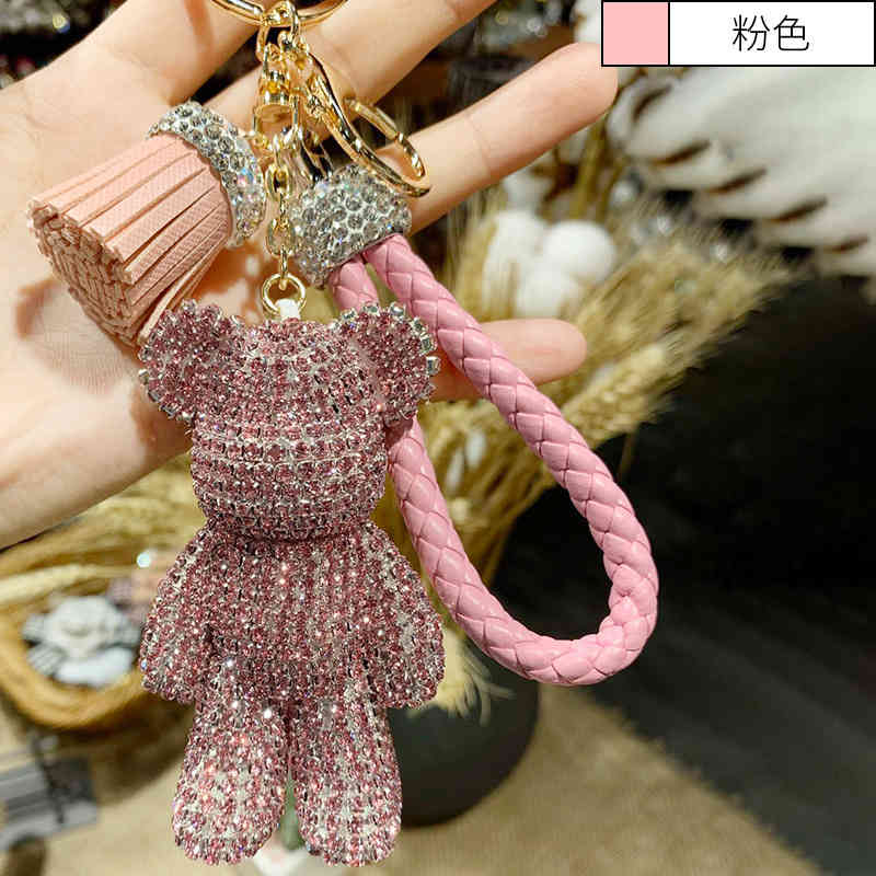 Diamond Studded Violent Bear Key Chain Pendant Car Claw Little Luggage Lovely Gift
