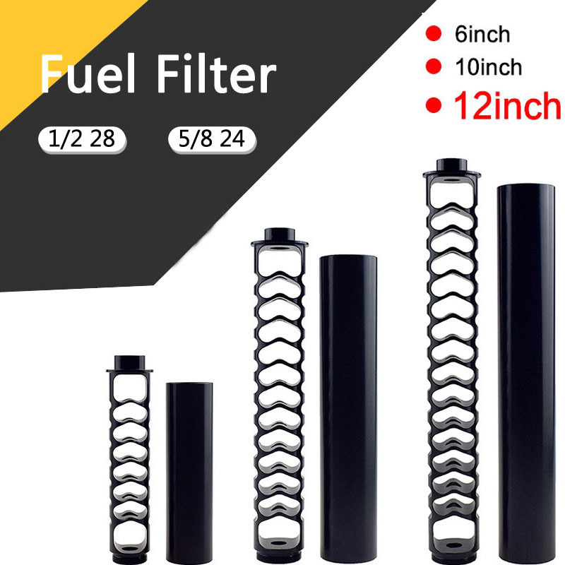 Car Fuel Filter Solvent Trap 6 10 12 Inch Titanium Aluminum Single Core 1/2-28 5/8-24for .223 .308 22lr AK SKS
Car Fuel Filter Solvent Trap 6 10 12 Inch Titanium Aluminum Single Core 1/2-28 5/8-24for .223 .308 22lr AK SKS