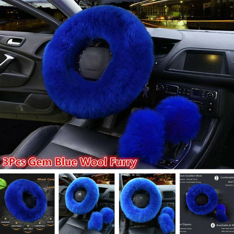Steering Wheel Covers 3pcs / Set Universal Furry Fluffy Thick Wool Car Cover Gem Blue Plush Winter
Steering Wheel Covers 3pcs / Set Universal Furry Fluffy Thick Wool Car Cover Gem Blue Plush Winter