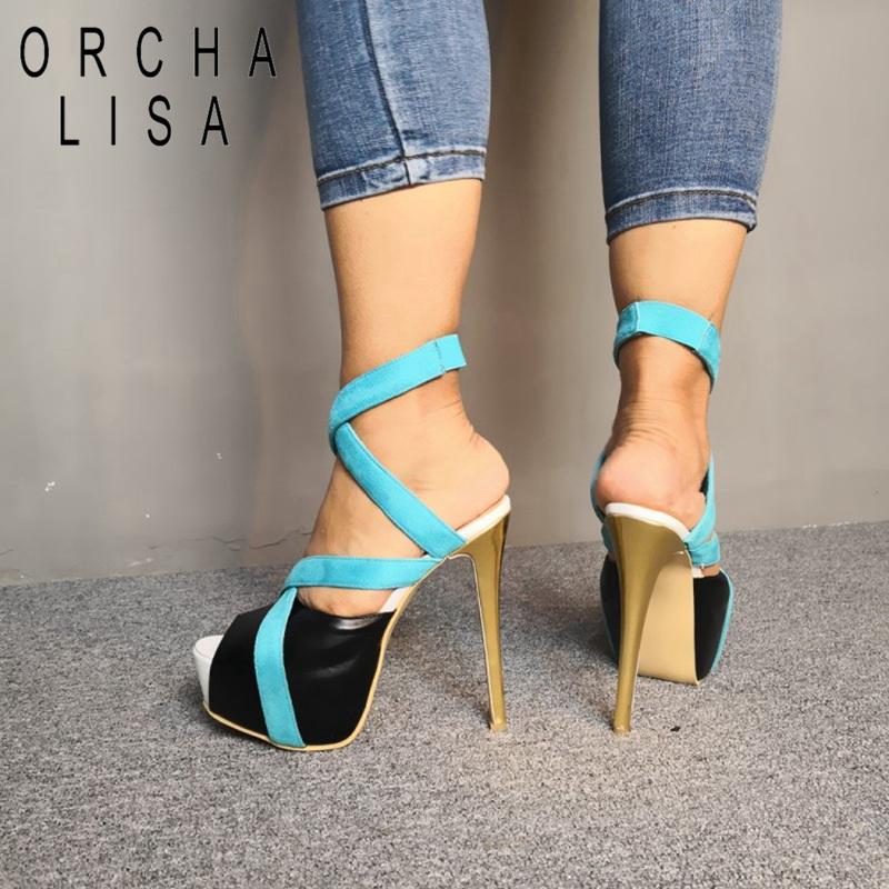 Woman Sexy Peep Toe Sandals Ultra High Heels 14cm 15cm Party Wedding Platform Shoes Big Szie 44 46 Sandales Femme, Blue 
Woman Sexy Peep Toe Sandals Ultra High Heels 14cm 15cm Party Wedding Platform Shoes Big Szie 44 46 Sandales Femme, Blue