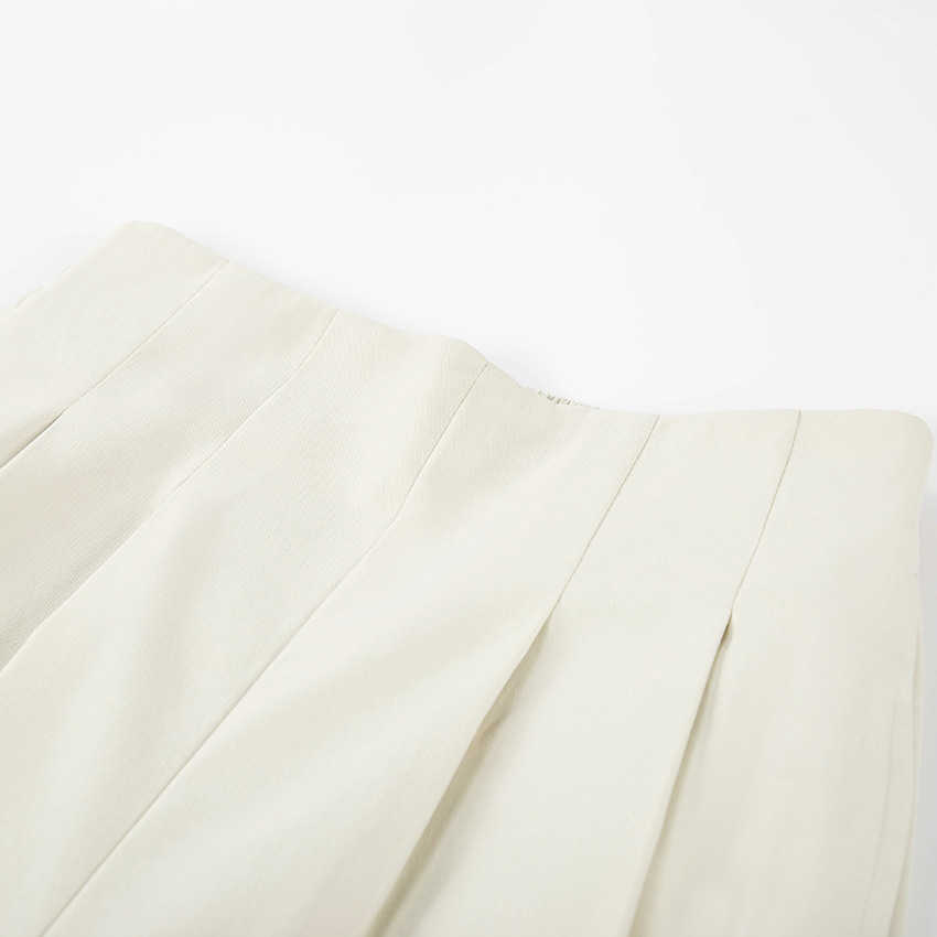 Women Suit Pants Straight Elastic High Waist Solid White Office Lady Elegant Vintage 2021 Ankle-Length Female Tailored Trousers Q0801