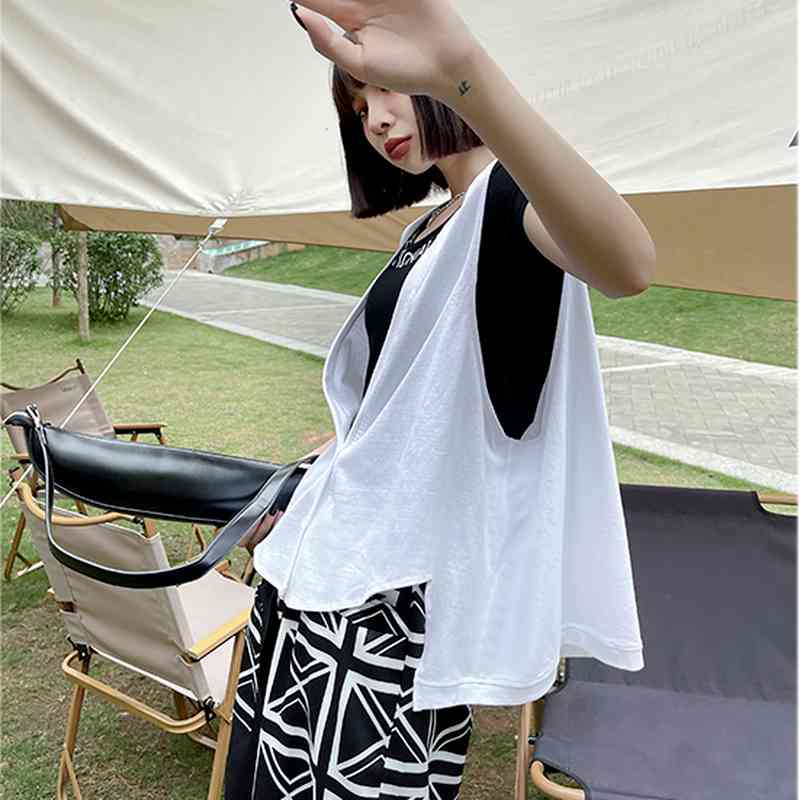 Japan Style Solid High Street Women Vest Summer Simple Single Breasted Sleeveless Coat Fashion Loose Chic Tank 210519