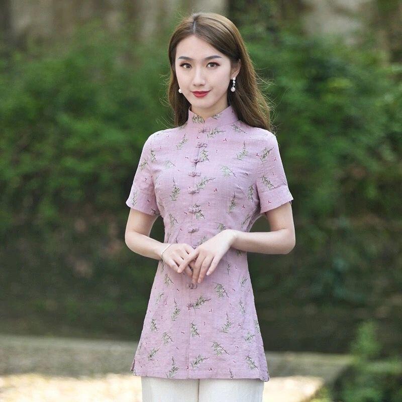

Ethnic Clothing Vintage Hanfu Women Slim Cheongsam Tops Chinese Traditional Dress China Style Shirt Tang Suit Blusas Harajuku Blouse