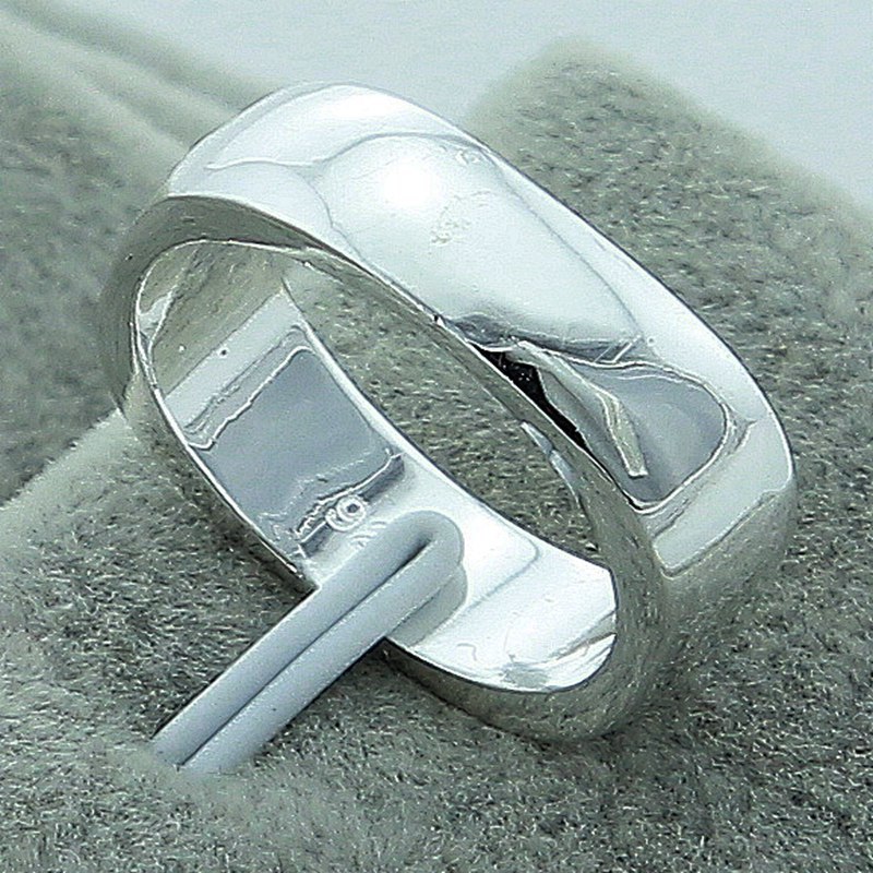 925 Sterling Silver Square Circle Rings For Women Men Brand Fashion Simple Wedding Engagement Party Jewelry 1256 T2