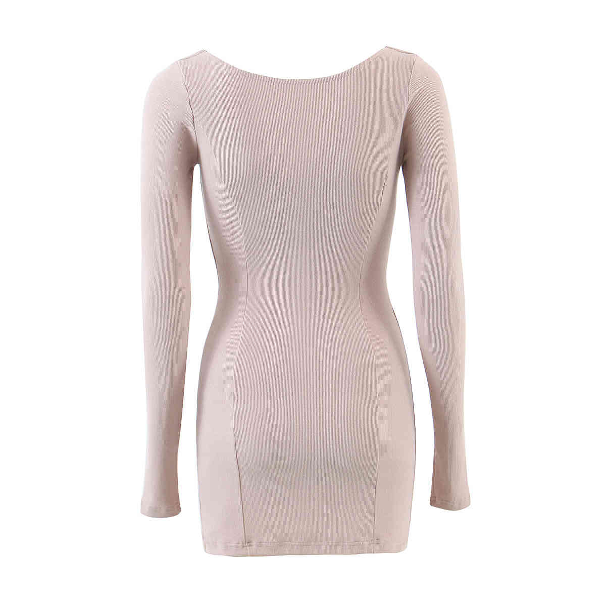 Sexy Side Slit bodycon Mini Dress Retro Women Square Collar Stretch Split Long Sleeve Dresses 210429