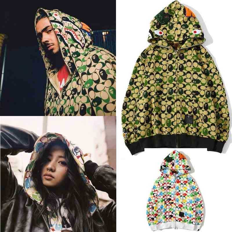 Men's Hoodies & Sweatshirts 20ss fashion brand shark head dinosaur co branded camouflage Hoodie men's and women's cardigan sweater, White
Men's Hoodies & Sweatshirts 20ss fashion brand shark head dinosaur co branded camouflage Hoodie men's and women's cardigan sweater, White
