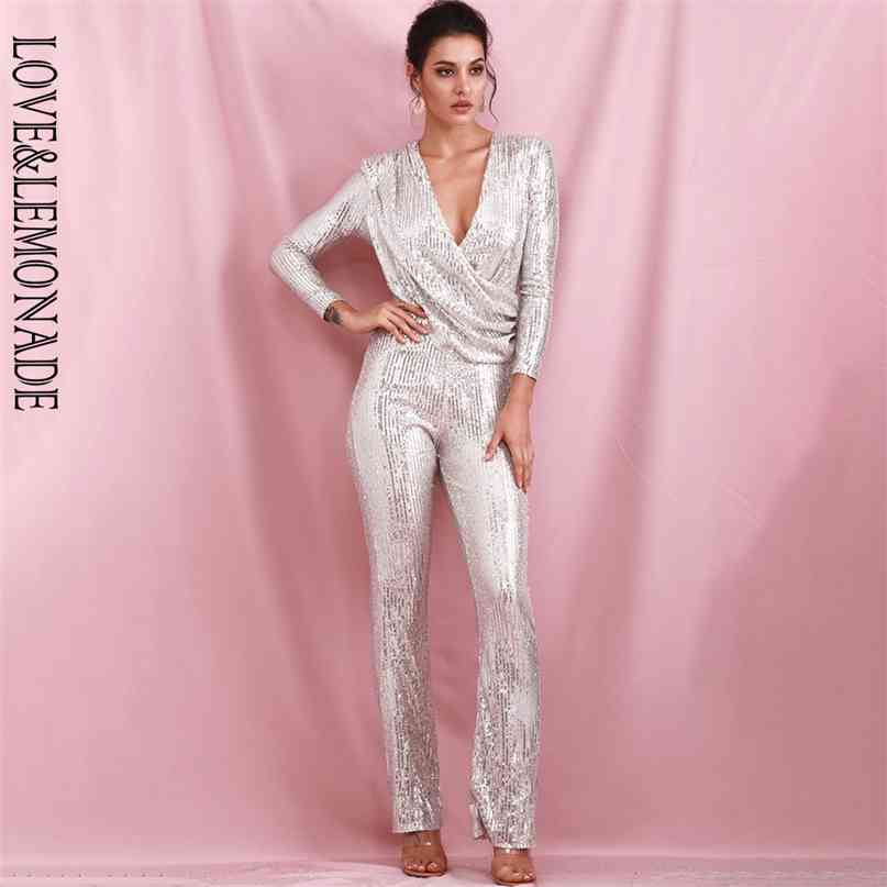 Sexy Silver Deep V-neck Draped Elastic Sequins bodycon Long Sleeve Party Jumpsuit LM82187 210602
Sexy Silver Deep V-neck Draped Elastic Sequins bodycon Long Sleeve Party Jumpsuit LM82187 210602