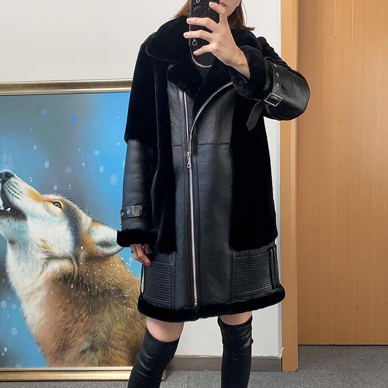 Women's Fur & Faux Factory 2022 Style Women Long Fashion One Genuine Lamb Coat, Black
Women's Fur & Faux Factory 2022 Style Women Long Fashion One Genuine Lamb Coat, Black