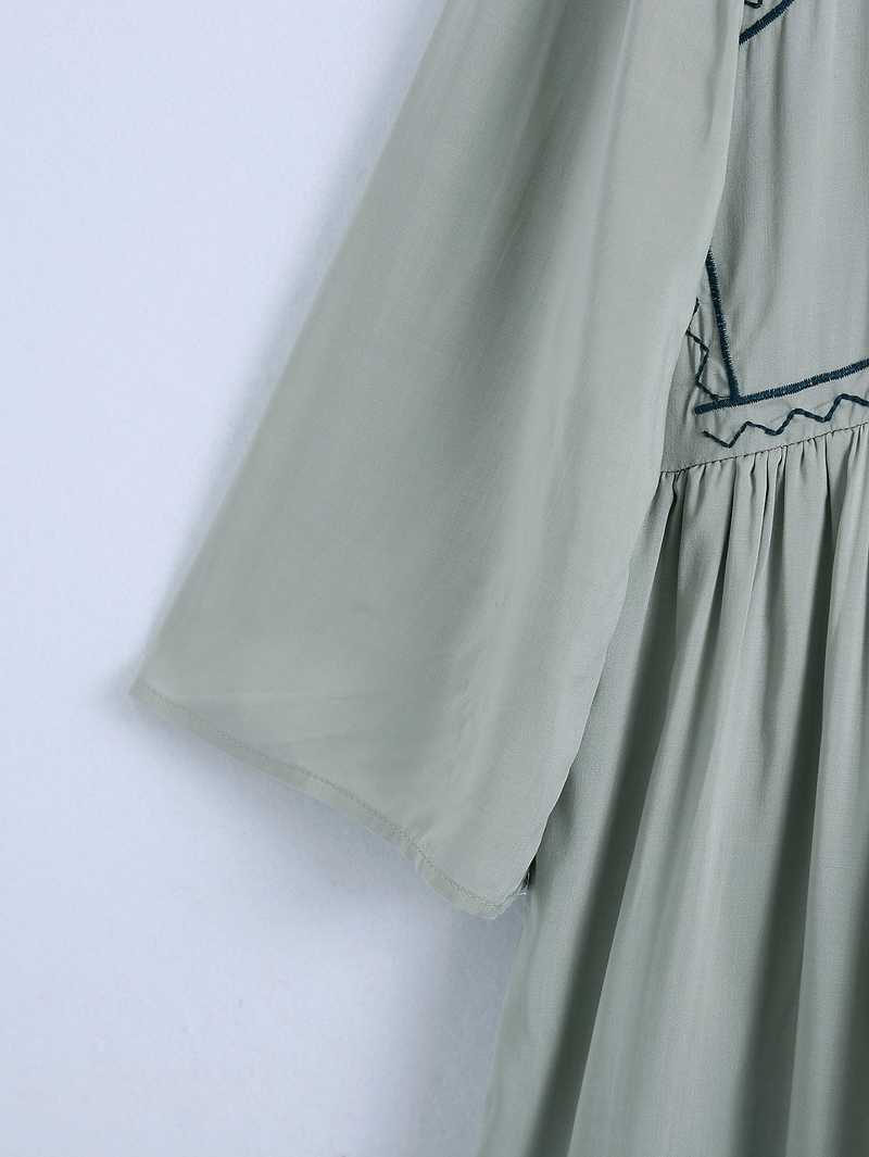 Women Embroidery Dress Spring Fashion Floral Square Neck Modern Lady Vestidos 210602