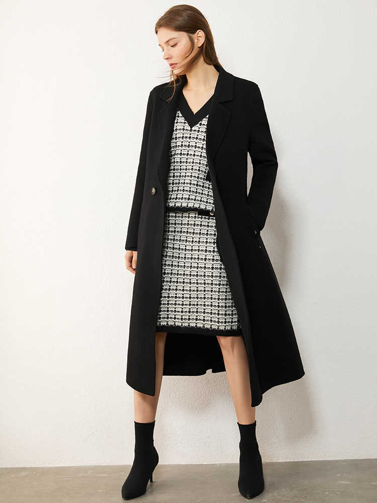 Minimalism Autumn Winter Suit Female Fashion Vneck Plaid Knitted Sweater High Waist Aline Skirt Woman 12040972 210527