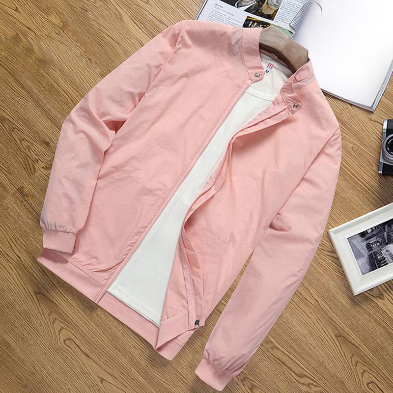 Men's Jackets Slim Fit Solid Mens Bomber Jacket 2021 Spring Autumn Male Baseball Thin Brand Casual Coat Top Windbreaker