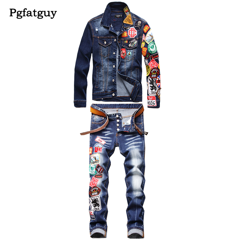 2021 Tracksuits Multi-badge Denim Jacket and Jeans Two Piece Sets Autumn Winter Men's Slim Embroidered Badge Coat + Stretch Pants, Jacket and jeans 2026.1212
2021 Tracksuits Multi-badge Denim Jacket and Jeans Two Piece Sets Autumn Winter Men's Slim Embroidered Badge Coat + Stretch Pants, Jacket and jeans 2026.1212