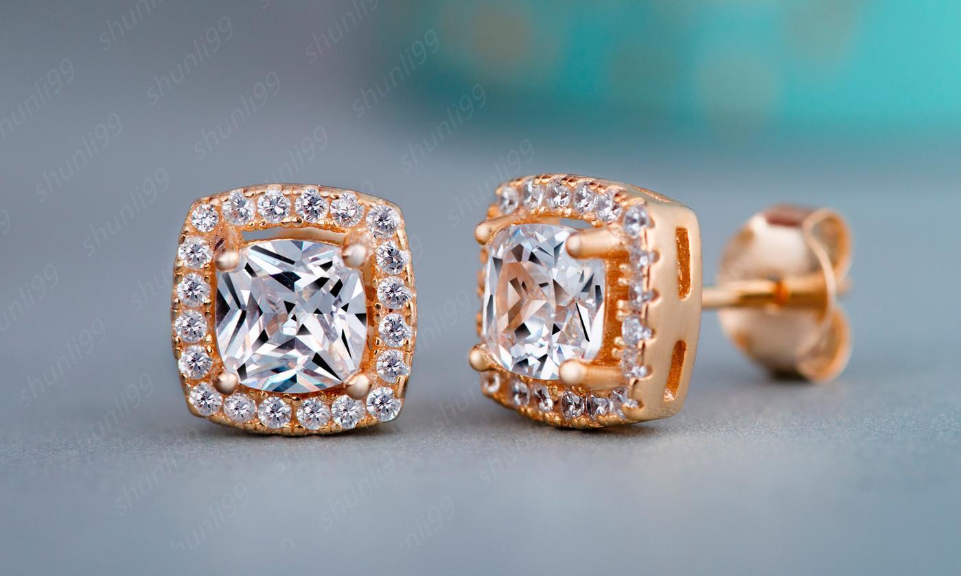 Designer Earrings Women Stud Earrings 18K Gold Plated Diamond Earrings for Woman Zircon Earrings Wedding Jewelry