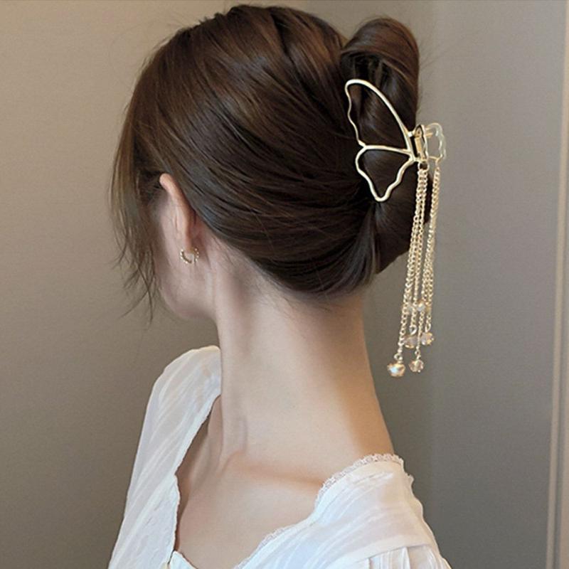 Hair Clips & Barrettes Women Elegant Butterfly Tassel Hollow Geometric Metal Claw Vintage Headband Hairpin Crab Accessories, Golden;silver
Hair Clips & Barrettes Women Elegant Butterfly Tassel Hollow Geometric Metal Claw Vintage Headband Hairpin Crab Accessories, Golden;silver