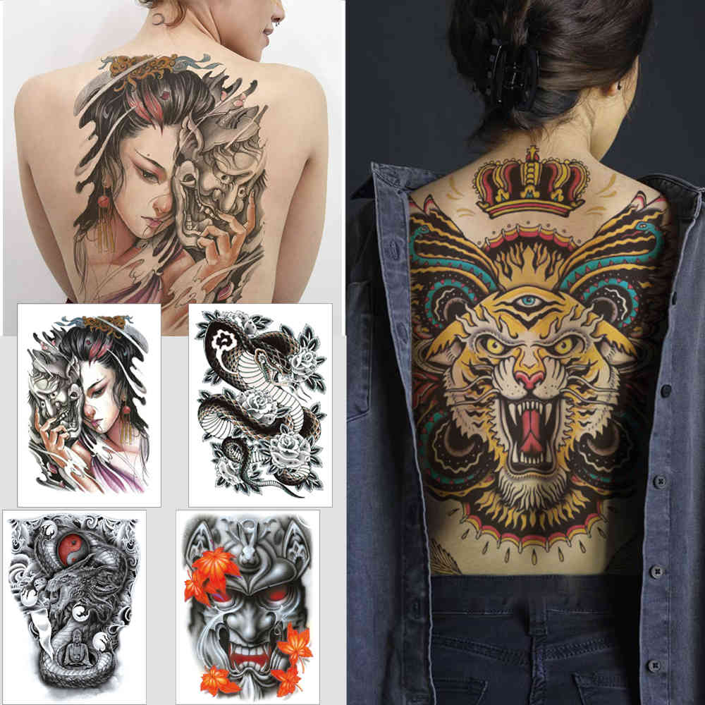 Woman full temporary sticker s Snake tiger dragon Ink color Body large waterproof Jesus back big tattoo
Woman full temporary sticker s Snake tiger dragon Ink color Body large waterproof Jesus back big tattoo