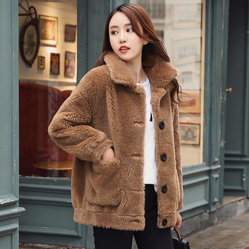 Women' Fur & Faux 2021 Autumn Winter Lamb Single Breasted Women Fashion Pocket Casual Thick Warm Pockets Vestidos Elegant Jacket, White 
Women' Fur & Faux 2021 Autumn Winter Lamb Single Breasted Women Fashion Pocket Casual Thick Warm Pockets Vestidos Elegant Jacket, White
