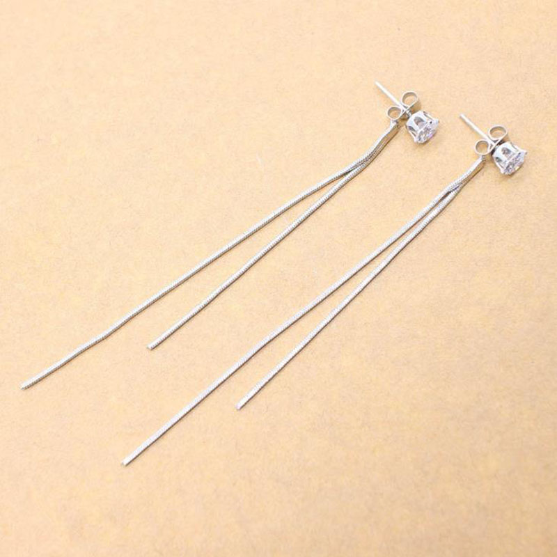 Long Crystal Tassel Gold Color Dangle Earrings for Women Wedding Drop Earing Fashion Jewelry Party Gifts