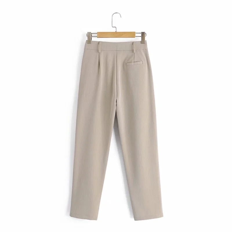elegant women long pants autumn casual ladies cream fashion female office pant girls loose trousers 210430