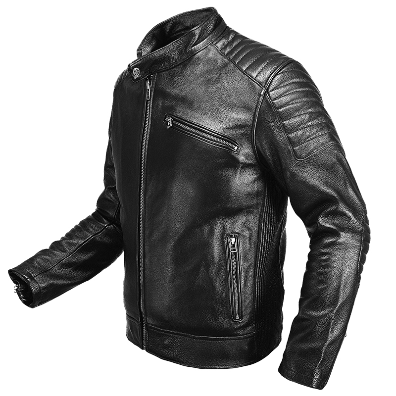 Classic Mens Cowskin Real Leather Motorcycle Jackets 100% Natural Cowhide Moto Jacket Biker Coat Autumn Warm Clothing Men, Black cow leather
Classic Mens Cowskin Real Leather Motorcycle Jackets 100% Natural Cowhide Moto Jacket Biker Coat Autumn Warm Clothing Men, Black cow leather
