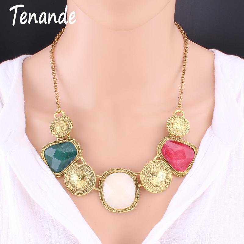 Tenande Jewelry Joias Antique Gold Color Spiral Round Necklace For Women Maxi Colorful Geometry Stone Necklaces & Pendants Colar Chokers
Tenande Jewelry Joias Antique Gold Color Spiral Round Necklace For Women Maxi Colorful Geometry Stone Necklaces & Pendants Colar Chokers