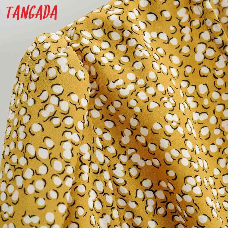 Summer Women Dots Print French Style V Neck Sleeve Ladies Short Dress Vestidos 1F61 210416