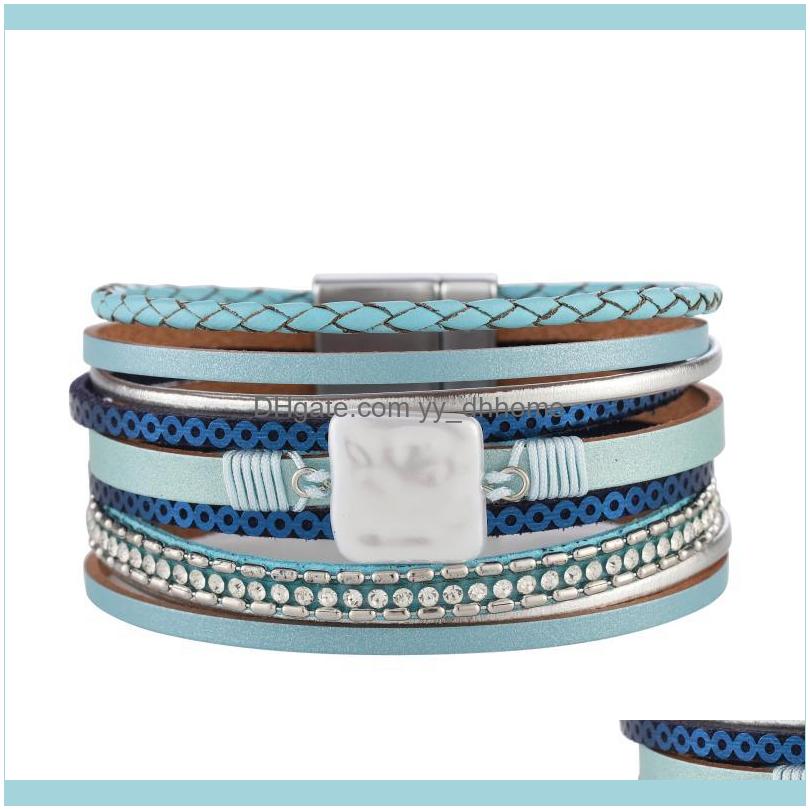 Link, Jewelrylink, Chain Multilayer Leather Bracelets For Women 5 Colors Magnet Clasp Crystal Bohemian Double Wrap Bracelet Jewelry Drop Del
Link, Jewelrylink, Chain Multilayer Leather Bracelets For Women 5 Colors Magnet Clasp Crystal Bohemian Double Wrap Bracelet Jewelry Drop Del