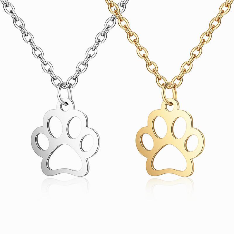 Simple Stainless Steel Chain Hollow Titanium Dog Print Pendant Necklace Fashion Women Gift Jewelry Chains 
Simple Stainless Steel Chain Hollow Titanium Dog Print Pendant Necklace Fashion Women Gift Jewelry Chains