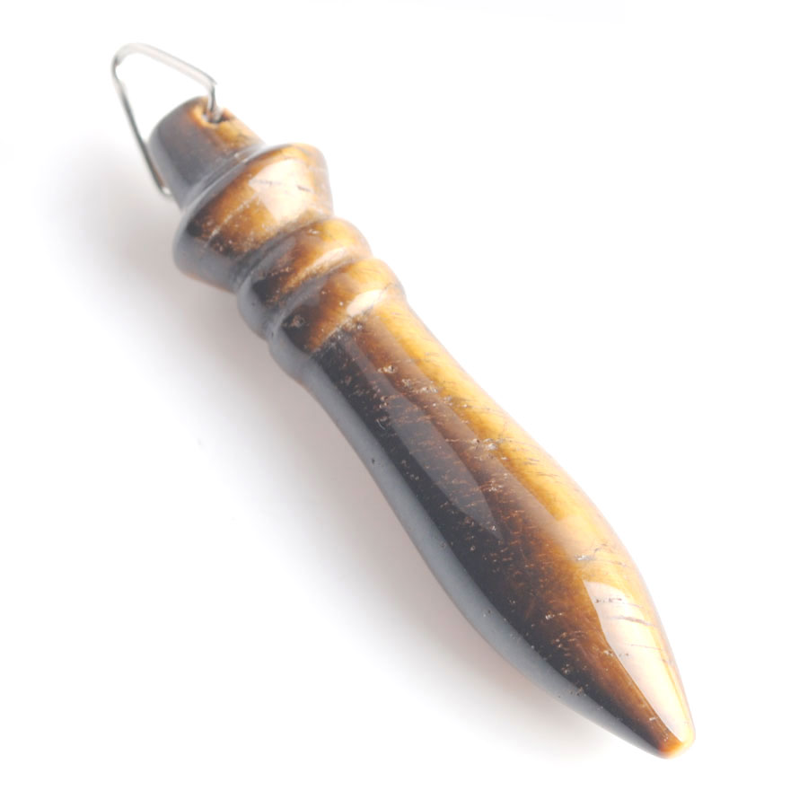 WOJIAER Natural Stone Pendants & Necklaces for Dowsing Cone Reiki Stone Amulet Pendule Divination Jewelry With chain DBE900