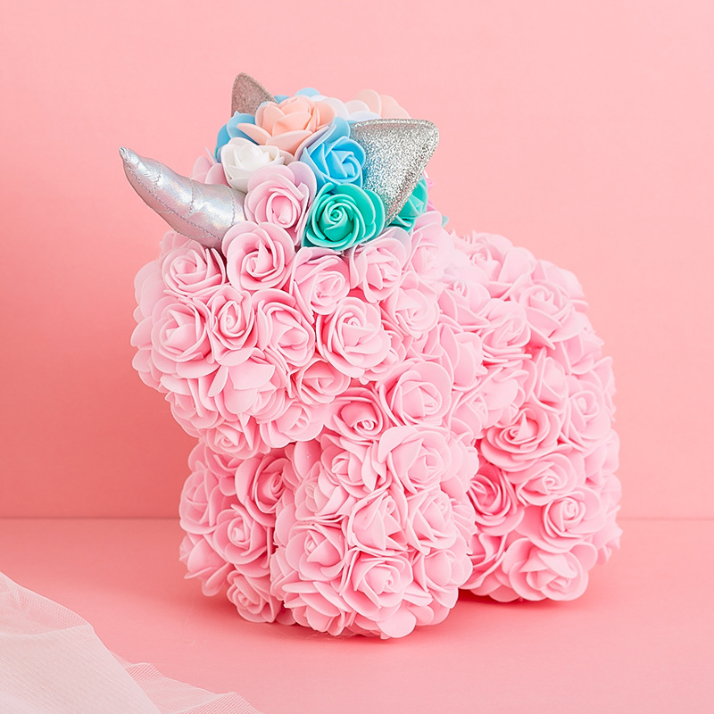 The 10-inch Rose Flower Unicorn Uses Over 200 Flowers Which Can Be Used As A Birthday Gift For Valentine&#039;s Day Christmas Mother&#039;s Day For Mom Girlfriend Boyfriend XG0116 от DHgate WW