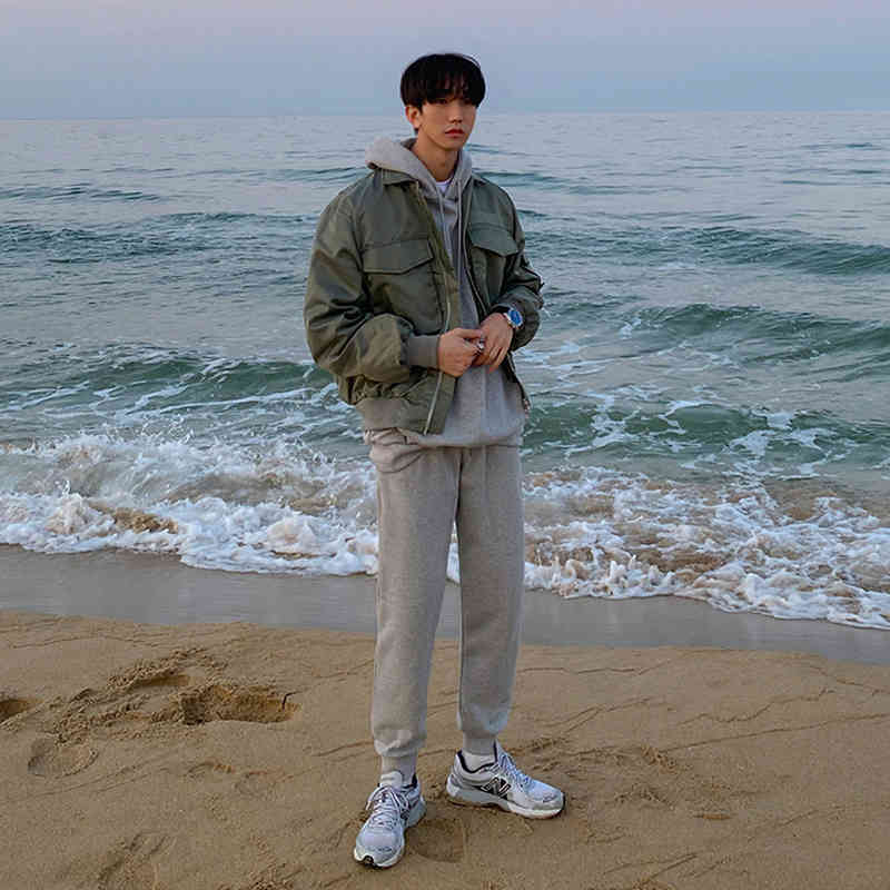 IEFB Spring Short Jacket Men's Korean Fashion Loose Multi Pocket Workwear Sort Coat Loose Causal Zipper Clothes 9Y5911 210524