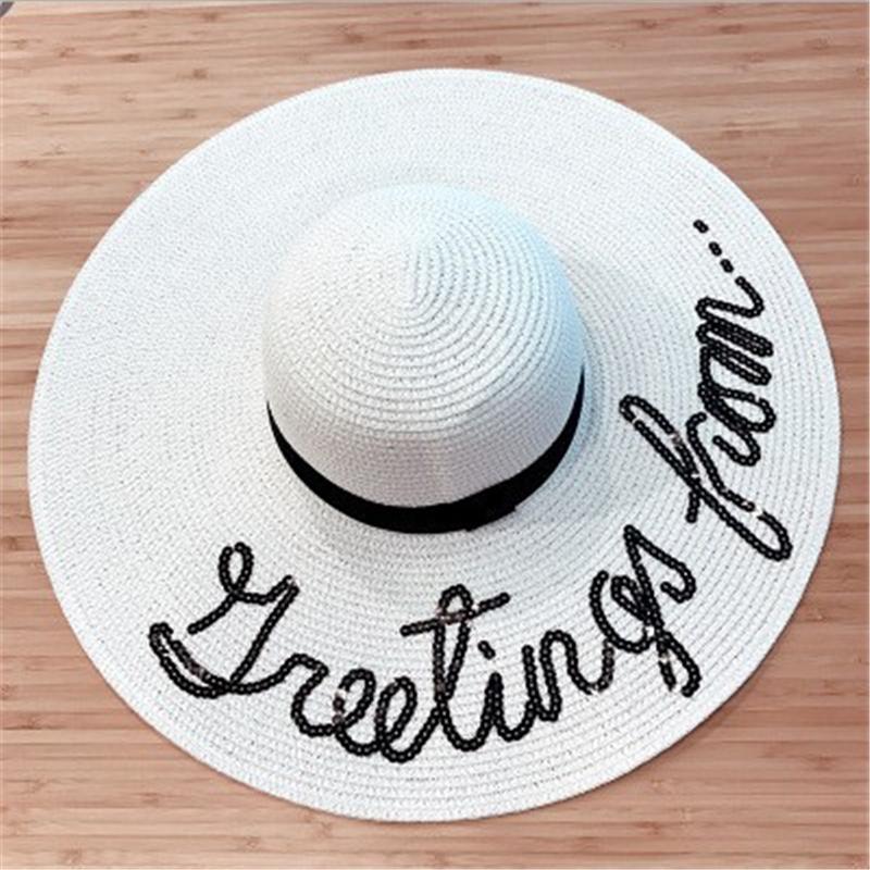 Summer Women Hat Big Brim Fisherman Straw Solid Letter Sun Protection Fashion All-Match Outdoor Star Same Style Lady Wide Hats, White
Summer Women Hat Big Brim Fisherman Straw Solid Letter Sun Protection Fashion All-Match Outdoor Star Same Style Lady Wide Hats, White