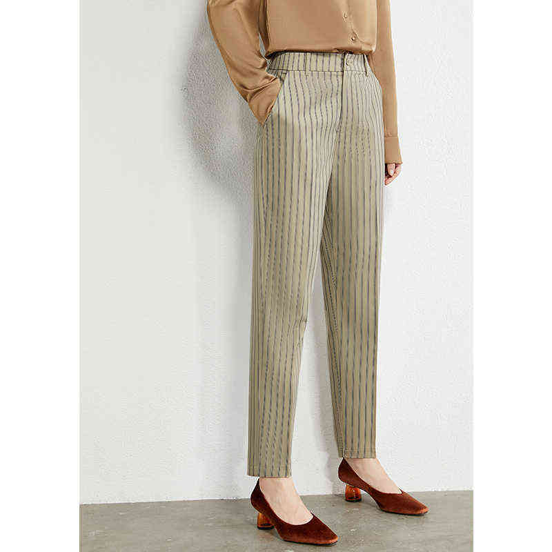 Minimalism Autumn Woman Suit Coat Fashion Olstyle Stripe Lapel Blazer Women Causal High Waist Women's Pants 12040362 210527