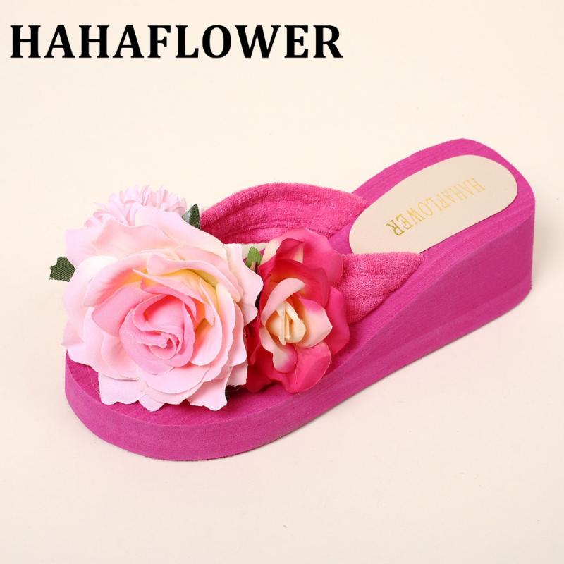 Slippers HAHAFLOWER 2021 Summer Lady Flower Wedge Sandals Platform Shoes Women For Holiday Cool Soft Female Sandal Non-Slide, Black
Slippers HAHAFLOWER 2021 Summer Lady Flower Wedge Sandals Platform Shoes Women For Holiday Cool Soft Female Sandal Non-Slide, Black
