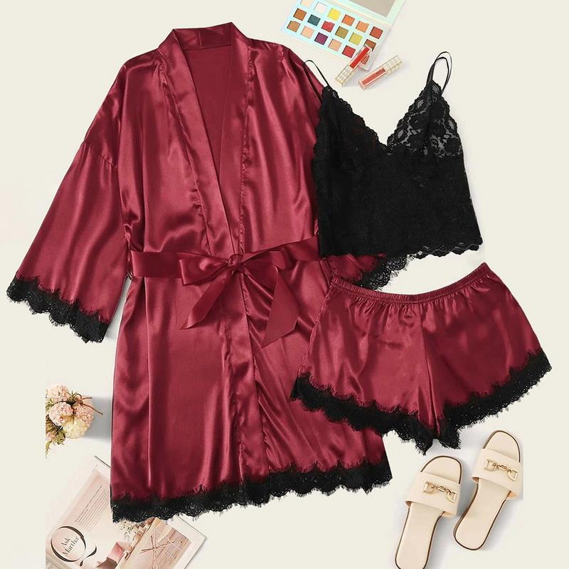 Vrouwen Pyjama Zijde Bloemen Algehele Womens Dresses Print 3 Stuks Nachthemd Set Satijn Sexy Kant Pijama Nachtkleding Thuis Kleding, Blue
Vrouwen Pyjama Zijde Bloemen Algehele Womens Dresses Print 3 Stuks Nachthemd Set Satijn Sexy Kant Pijama Nachtkleding Thuis Kleding, Blue