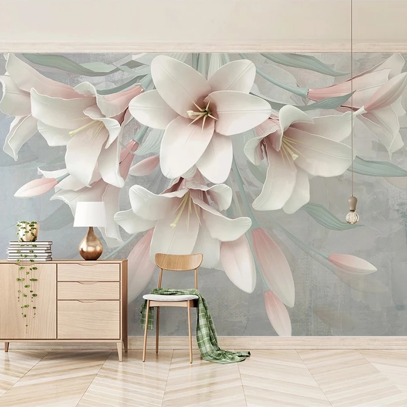 Custom Mural 3D Embossed Pink Lily Flower Background Painting Modern Bedroom Bedside Living Room Decoration Wallpaper Waterproof
Custom Mural 3D Embossed Pink Lily Flower Background Painting Modern Bedroom Bedside Living Room Decoration Wallpaper Waterproof