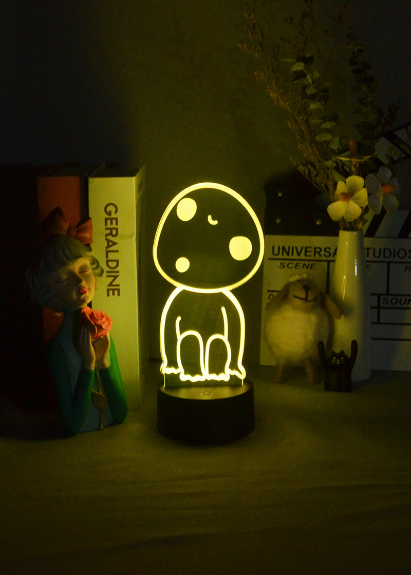 Cute Night LED Light Mushroom Image 3D Table Lamp Acrylic Bedside Nightlight Atmosphere Decor Birthday Gift