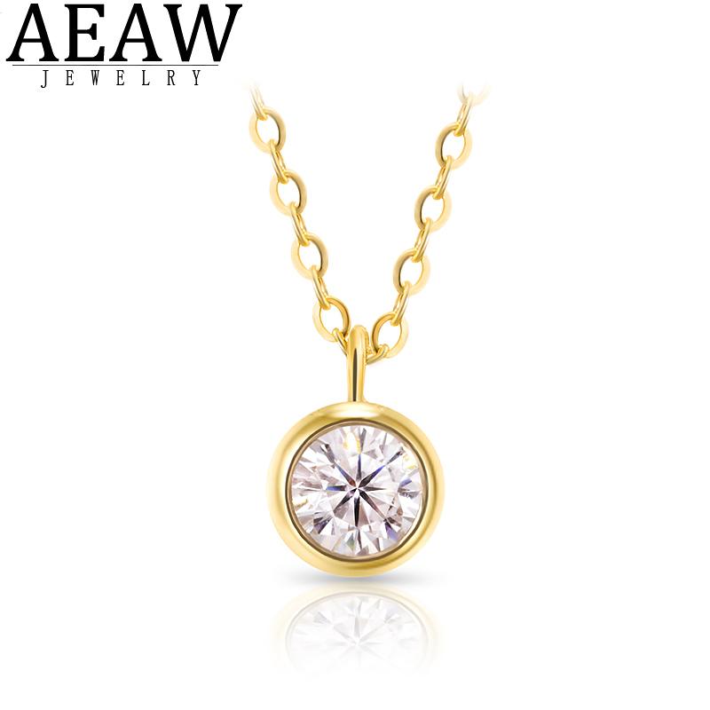 Chains AEAW 0.3 4.0mm Round Brilliant Cut Moissanite Pendant DE Color VVS1 Necklace Solid 18K Yellow Gold For Women, Silver
Chains AEAW 0.3 4.0mm Round Brilliant Cut Moissanite Pendant DE Color VVS1 Necklace Solid 18K Yellow Gold For Women, Silver