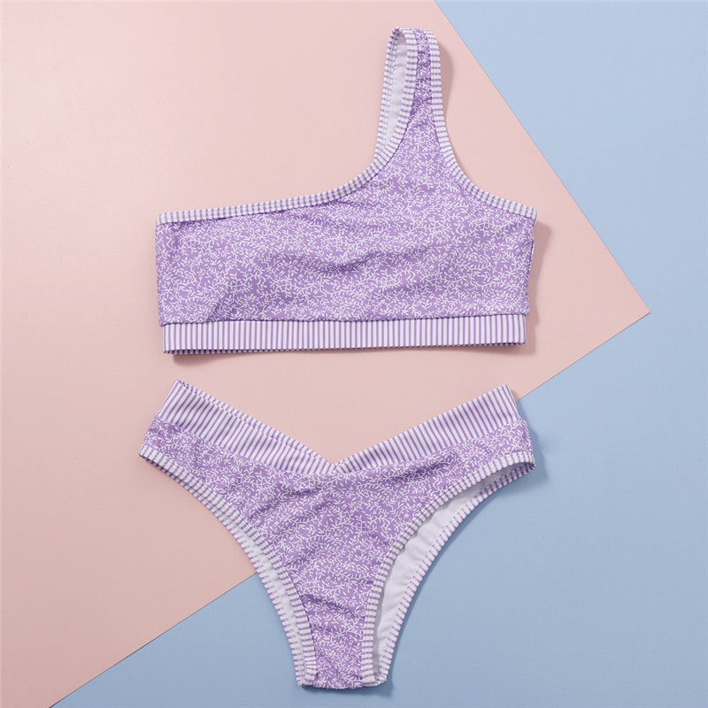 High Cut Bikini Set One Shoulder Women' Swimsuit Female Printed Swimwear Brazilian Purple Bikinis Beach Wear Bathing Suit 210520, Lavender
High Cut Bikini Set One Shoulder Women' Swimsuit Female Printed Swimwear Brazilian Purple Bikinis Beach Wear Bathing Suit 210520, Lavender