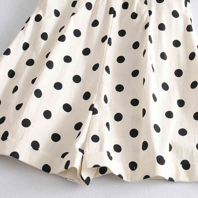 Sexy One Shoulder Polka Dot Playsuit Women Summer Backless Beach Bodysuit Side Zipper Holiday Short Playsuits Rompers 210515