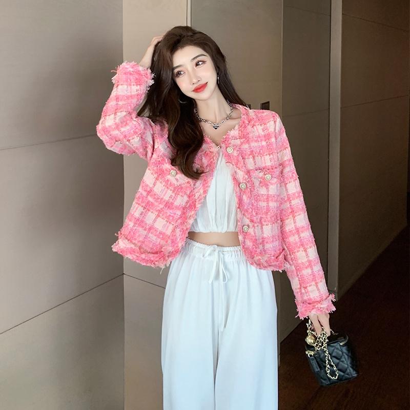 Women's Jackets Pink Coat Women 2021 Autumn Retro Small Round Neck Short Top Fashion Rac, Black;brown
Women's Jackets Pink Coat Women 2021 Autumn Retro Small Round Neck Short Top Fashion Rac, Black;brown