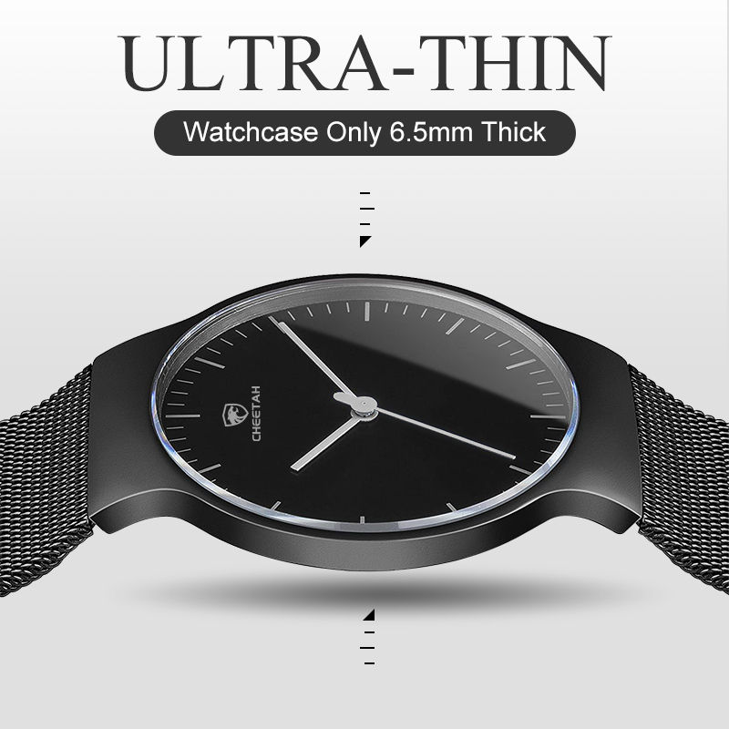 Mens Watches CHEETAH Top Brand Luxury Fashion Quartz Watch Men Thin Mesh Steel Sport Male Clock Relogio Masculino 210517, Silver black
Mens Watches CHEETAH Top Brand Luxury Fashion Quartz Watch Men Thin Mesh Steel Sport Male Clock Relogio Masculino 210517, Silver black