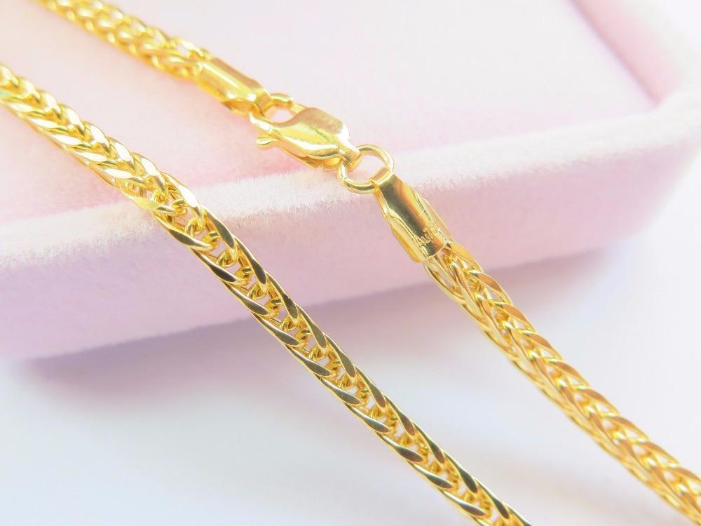 Pure Fine Yellow Gold 2.5mm W Perfect Wheat Chain Necklace Chains
Pure Fine Yellow Gold 2.5mm W Perfect Wheat Chain Necklace Chains