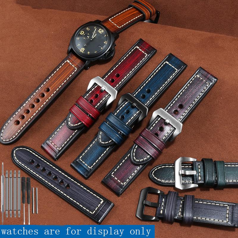 Watch Bands Replacement Strap For Genuine Leather Watchband 22 24 26mm Red Blue Green Retro Bracelet Men's Accessories
Watch Bands Replacement Strap For Genuine Leather Watchband 22 24 26mm Red Blue Green Retro Bracelet Men's Accessories