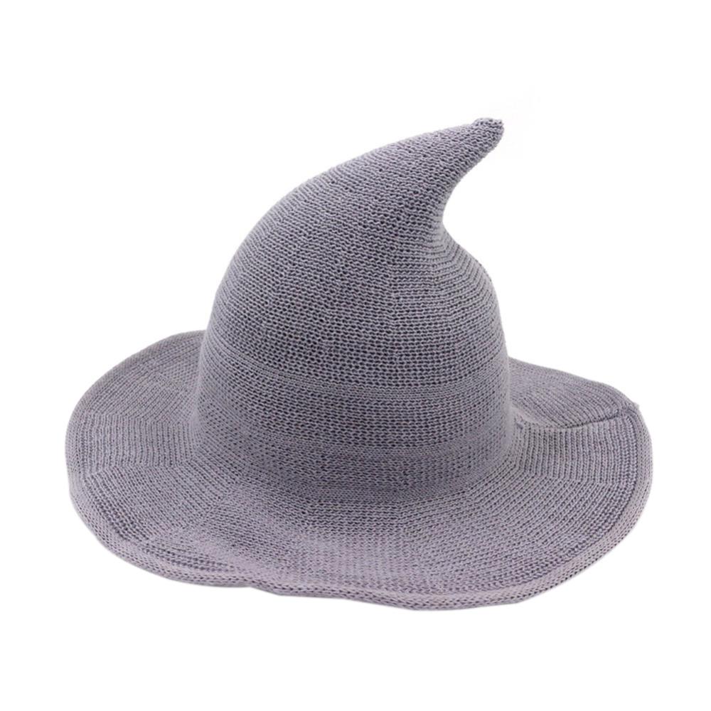 Halloween Witch Hat Diversified Along The Sheep Wool Cap Knitting Fisherman Hat Female Fashion Witch Pointed Basin Bucket