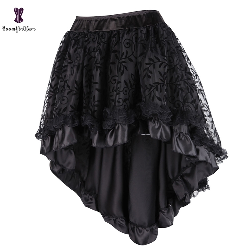 Black Women' Victorian Asymmetrical Ruffled Satin Lace Trim Gothic Skirts Vintage Corset Steampunk Skirt Cosplay Costumes 937# 210629
Black Women' Victorian Asymmetrical Ruffled Satin Lace Trim Gothic Skirts Vintage Corset Steampunk Skirt Cosplay Costumes 937# 210629