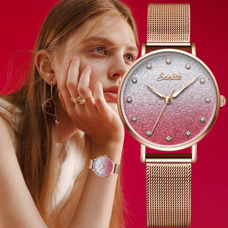 Wristwatches SUNTKA Luxury Women Watches Ultra-thin Stainless Steel Casual Dress Diamond Clock Rose Gold Watch Waterproof Quartz Ladies, White
Wristwatches SUNTKA Luxury Women Watches Ultra-thin Stainless Steel Casual Dress Diamond Clock Rose Gold Watch Waterproof Quartz Ladies, White
