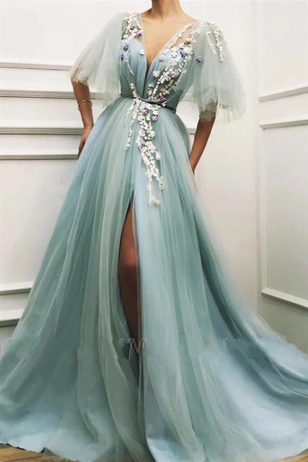 2021 Sexy Turquoise Mint African Evening Dresses Wear Deep V neck High Split Tulle Prom Dress Hand Made Flowers Beads Formal Party Gowns, Red
2021 Sexy Turquoise Mint African Evening Dresses Wear Deep V neck High Split Tulle Prom Dress Hand Made Flowers Beads Formal Party Gowns, Red