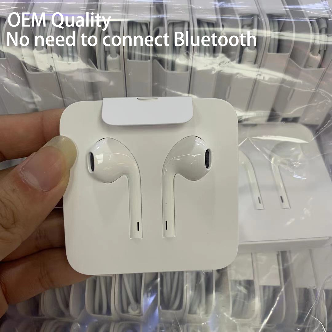 OEM Quality In-Ear Earphones Lightning Wire Earbuds Earpods For iPhone 7 8 X 11 12 Plus Pro Max SE Stereo Earphone with Microphone and Remote Control Headset, White
OEM Quality In-Ear Earphones Lightning Wire Earbuds Earpods For iPhone 7 8 X 11 12 Plus Pro Max SE Stereo Earphone with Microphone and Remote Control Headset, White