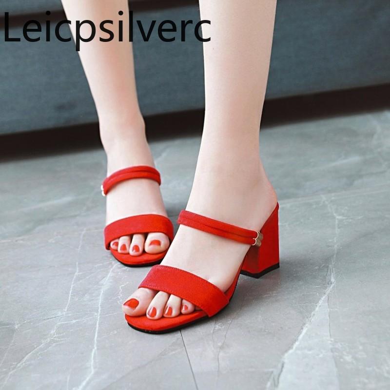 Women's Sandals Summer Style Fashion Flock Solid Narrow Band Open Toe Thick Heel Mid Shoes Plus Size 32-43, Black
Women's Sandals Summer Style Fashion Flock Solid Narrow Band Open Toe Thick Heel Mid Shoes Plus Size 32-43, Black