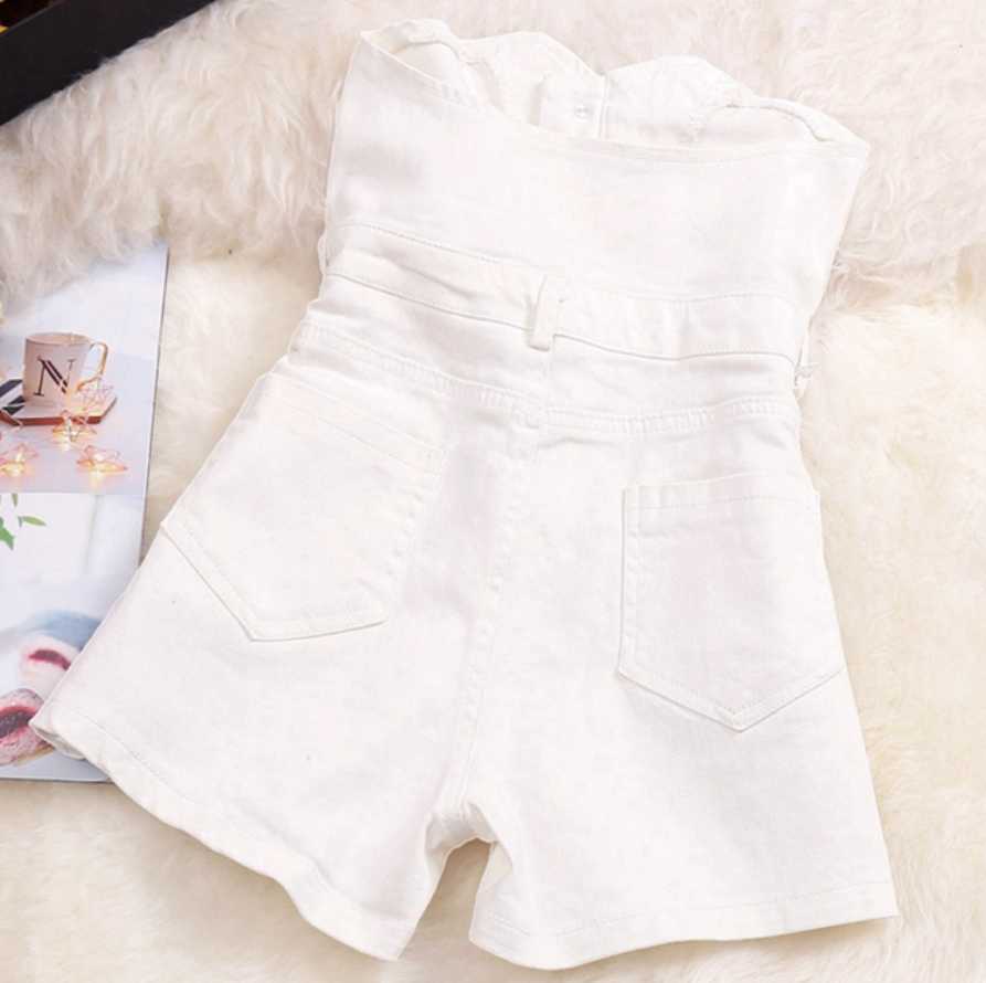 spring summer fashion single breasted denim shorts women high waist wide leg jeans 210714